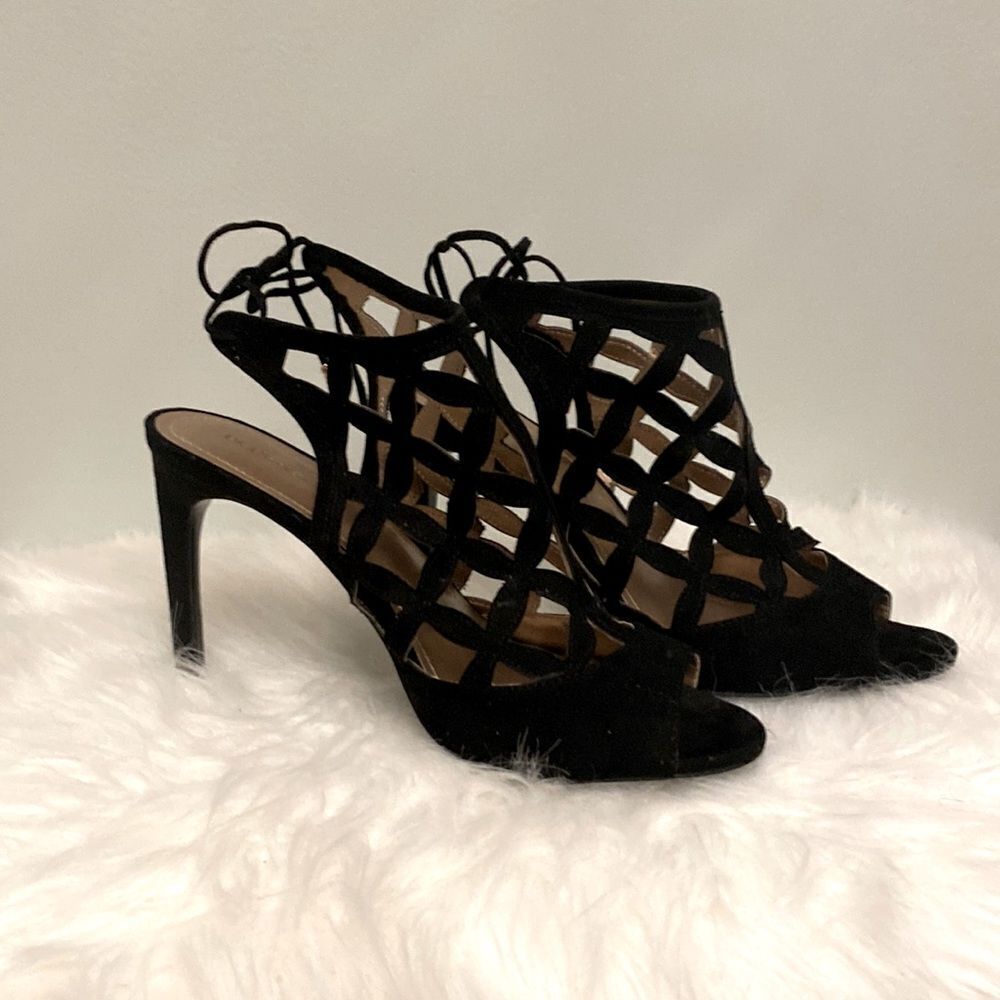 BCBGeneration Lattice Strapped Heels
